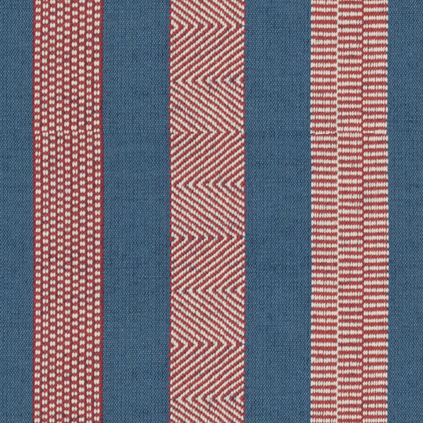 Berber - Denim/Ruby Red By Lee Jofa | Oscar De La Renta Iii |Stripes Texture Upholstery