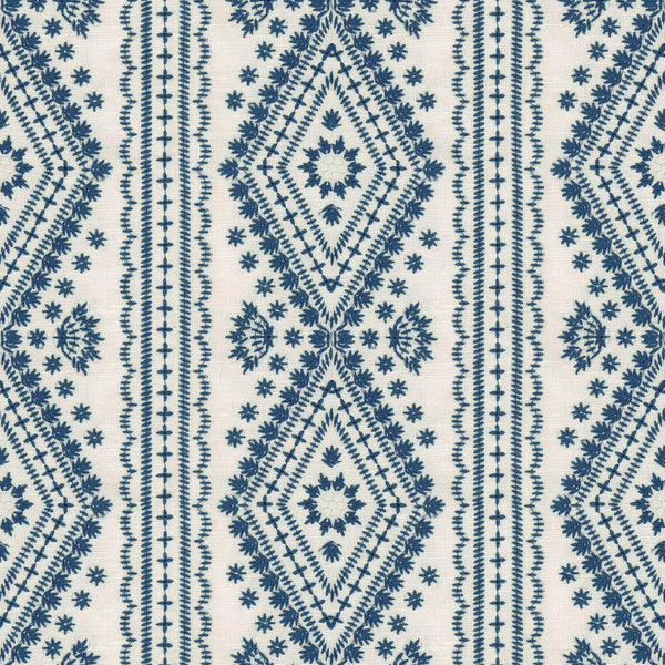 Lucknow - Blue Blue By Lee Jofa | Oscar De La Renta Iii | Medallion / Suzani / Persian Multipurpose Embroidery