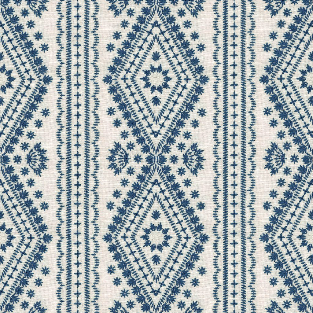 Samples and Purchasing available for Lucknow - Blue Blue By Lee Jofa | Oscar De La Renta Iii | Medallion / Suzani / Persian Multipurpose Embroidery at Designer Wallcoverings and Fabrics