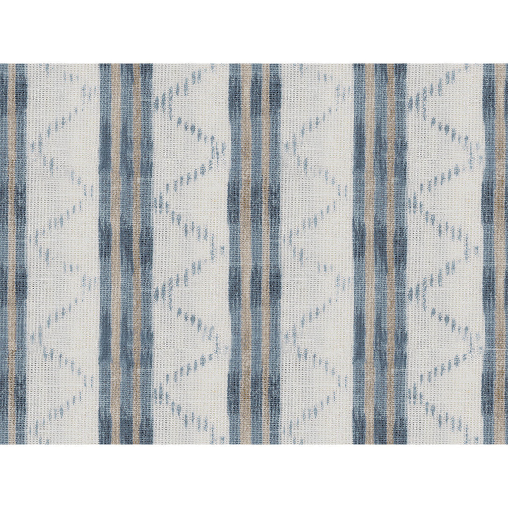 Samples and Purchasing available for Makassar - Blue Indigo By Lee Jofa | Oscar De La Renta Iii |Ikat/Southwest/Kilims Stripes Multipurpose Print at Designer Wallcoverings and Fabrics