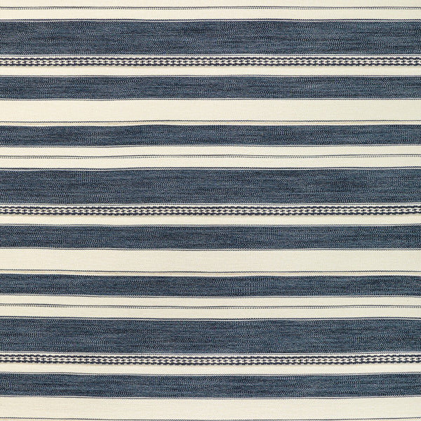 Entoto Stripe - Marine/Ivory Blue By Lee Jofa | Breckenridge |Global Stripes Upholstery