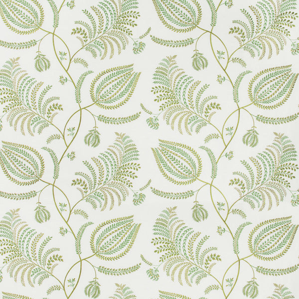 Palmero Emb - Ivory/Leaf Green By Lee Jofa | Westport | Botanical & Floral Multipurpose Embroidery