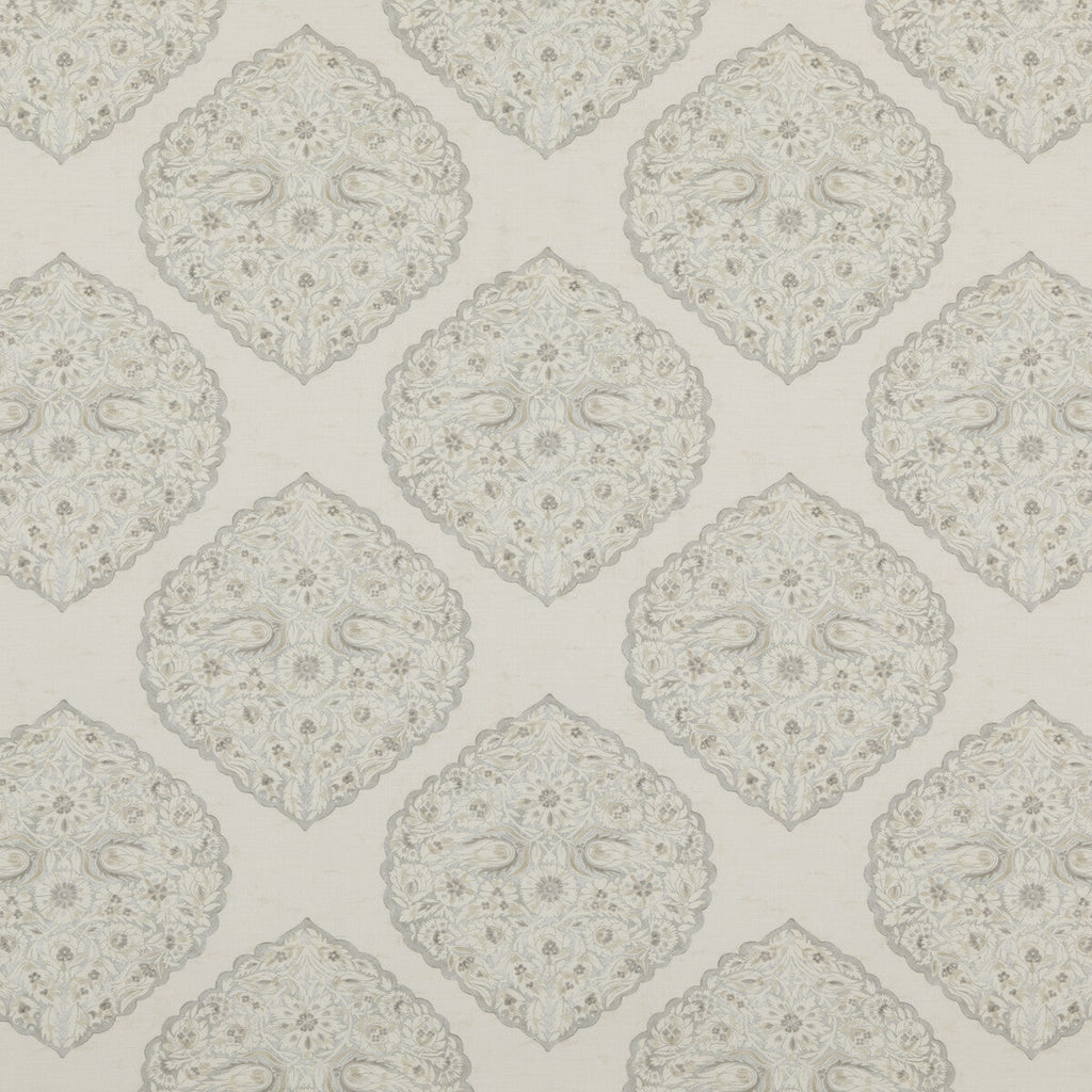Samples and Purchasing available for Lido Print - Fog Grey By Lee Jofa | Westport | Paisley Multipurpose Print at Designer Wallcoverings and Fabrics