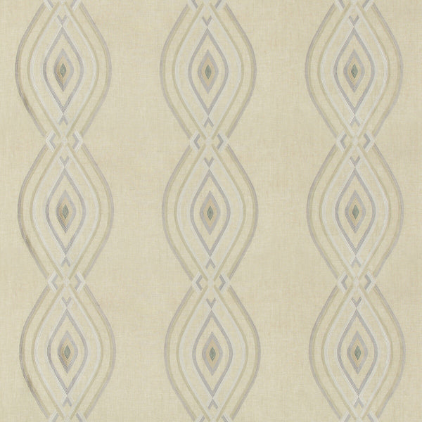 Ora Embroidery - Bluff Grey By Lee Jofa | Westport | Lattice/Scrollwork Multipurpose Embroidery