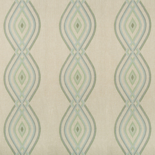 Ora Embroidery - Mist Multi By Lee Jofa | Westport | Lattice/Scrollwork Multipurpose Embroidery