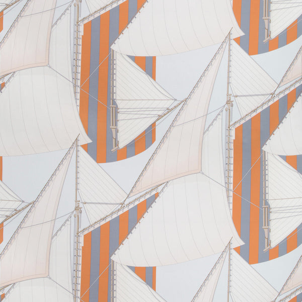 St Tropez Print - Slate/Spice Multi By Lee Jofa | Suzanne Kasler The Riviera Collection | Novelty Multipurpose Print