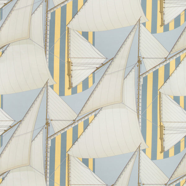 St Tropez Print - Blue/Yellow Multi By Lee Jofa | Suzanne Kasler The Riviera Collection | Novelty Multipurpose Print