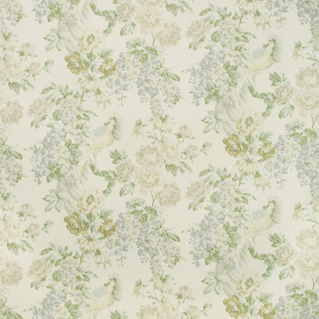 Samples and Purchasing available for Montecito Floral - Sky/Green Multi By Lee Jofa | Suzanne Rheinstein Iii |Botanical & Floral  Multipurpose Print at Designer Wallcoverings and Fabrics
