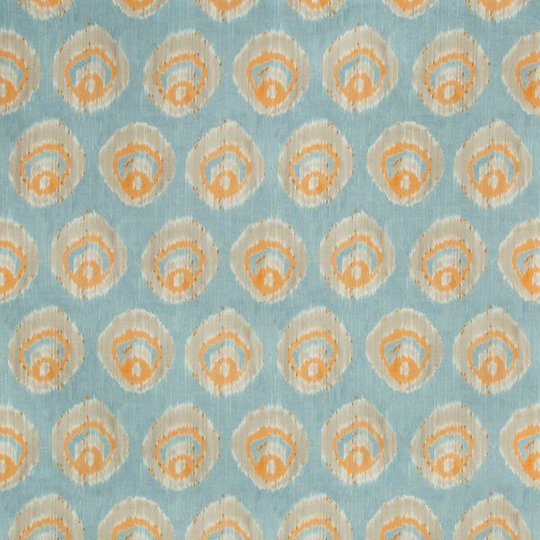 Monaco Print - Aqua/Melon Multi By Lee Jofa | Suzanne Kasler The Riviera Collection | Geometric Multipurpose Print