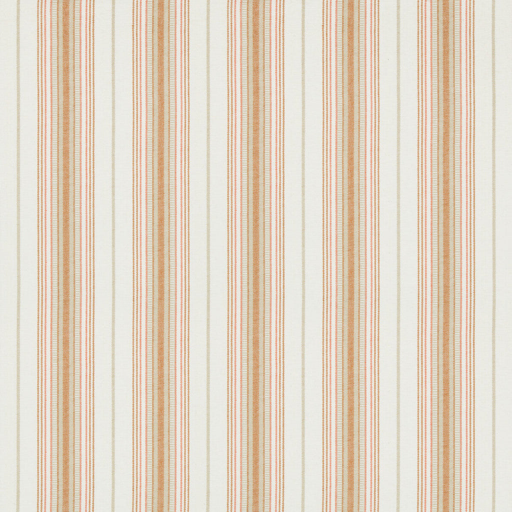 Samples and Purchasing available for Cassis Stripe - Tangerine Orange By Lee Jofa | Suzanne Kasler The Riviera Collection |Stripes Texture Upholstery  at Designer Wallcoverings and Fabrics