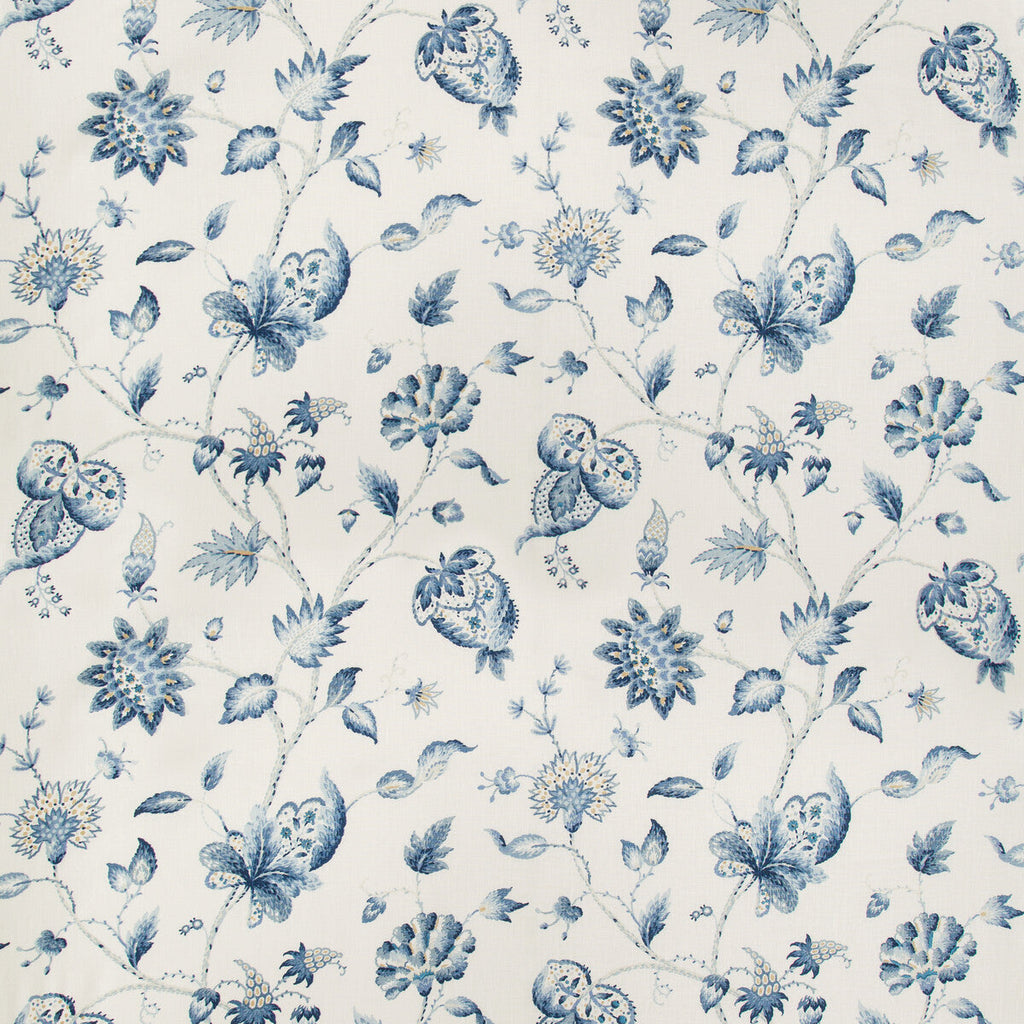 Samples and Purchasing available for Hollin Print - Indigo Blue By Lee Jofa | Manor House |Botanical & Floral Jacobeans Multipurpose Print at Designer Wallcoverings and Fabrics