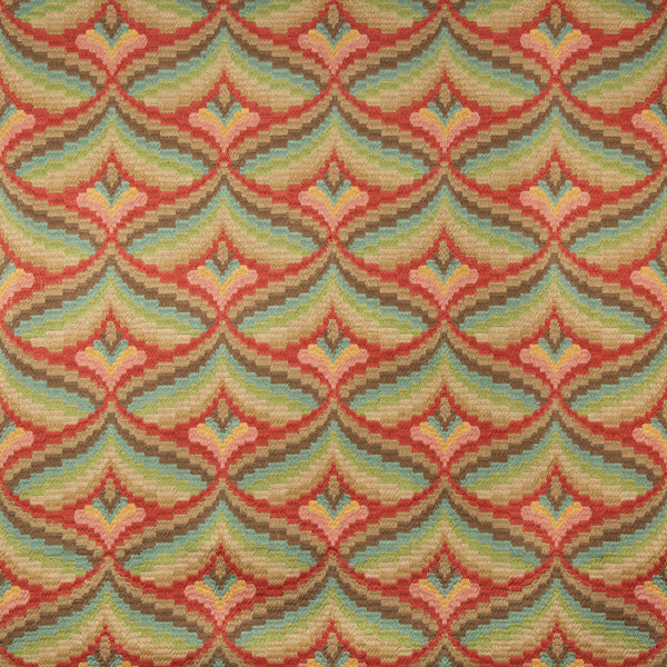Giles Embroidery - Berry Multi By Lee Jofa | Manor House | Flamestitch Multipurpose Embroidery
