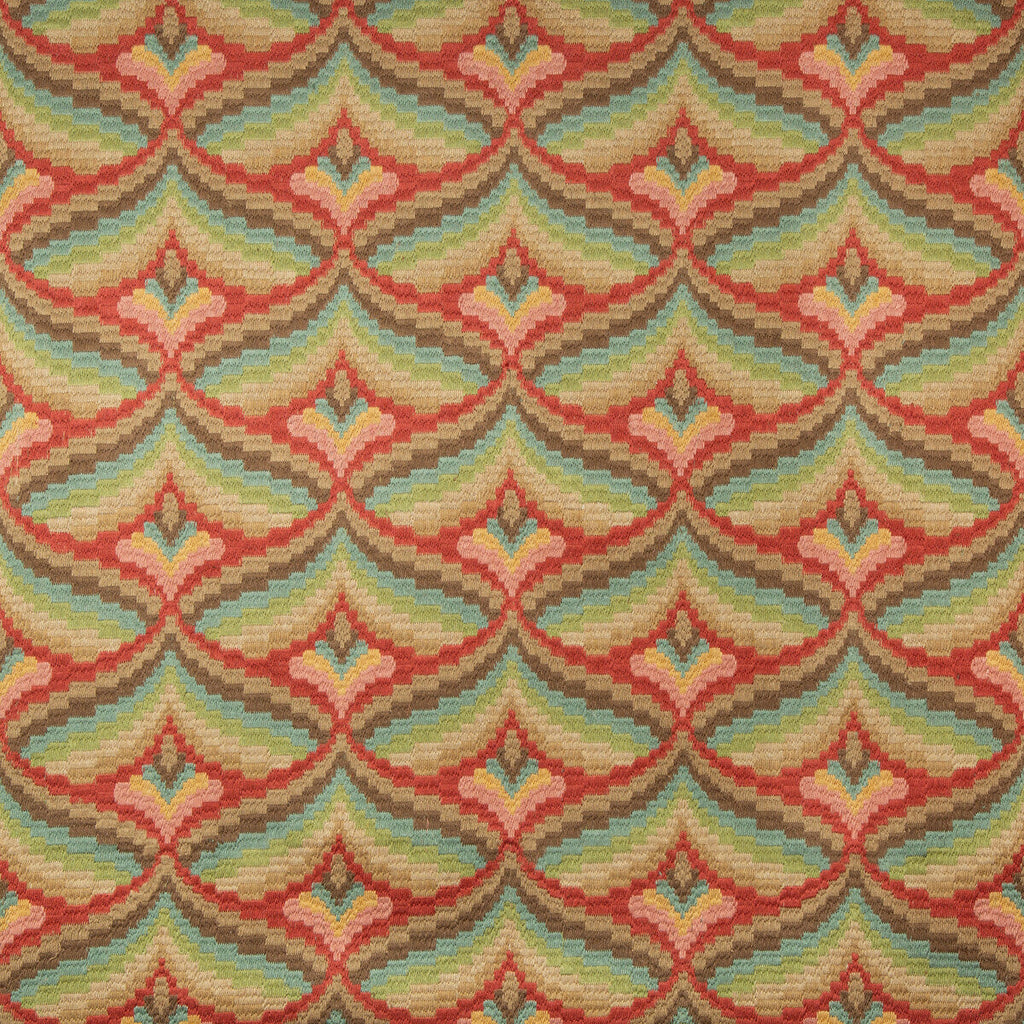 Samples and Purchasing available for Giles Embroidery - Berry Multi By Lee Jofa | Manor House | Flamestitch Multipurpose Embroidery at Designer Wallcoverings and Fabrics