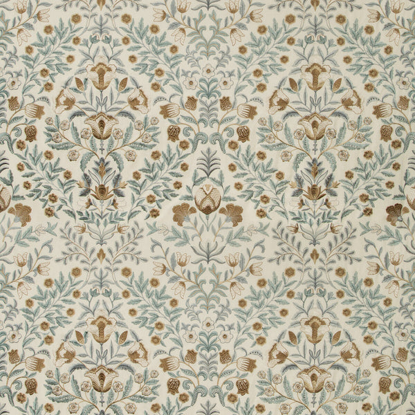 Luxford Embroidery - Mist Turquoise By Lee Jofa | Manor House | Botanical & Floral Multipurpose Embroidery