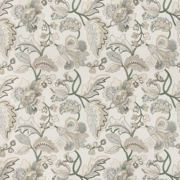 Orford Embroidery - Leaf/Mist Multi By Lee Jofa | Manor House |Botanical & Floral Jacobeans Multipurpose Embroidery