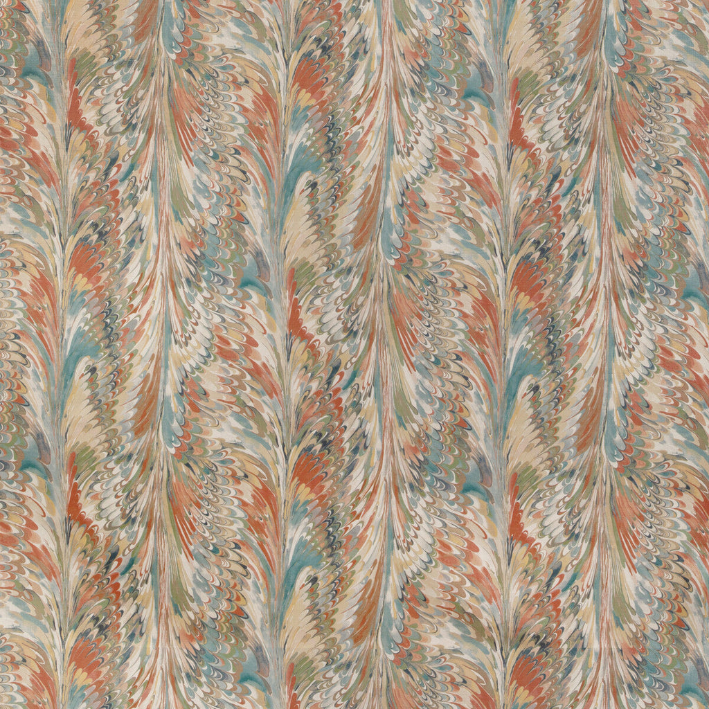 Samples and Purchasing available for Taplow Print - Clay/Blue Orange By Lee Jofa | Garden Walk | Abstract Multipurpose Print at Designer Wallcoverings and Fabrics