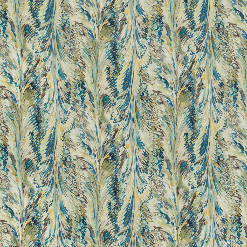 Samples and Purchasing available for Taplow Print - Peacock/Gold Multi By Lee Jofa | Manor House | Modern Multipurpose Print at Designer Wallcoverings and Fabrics