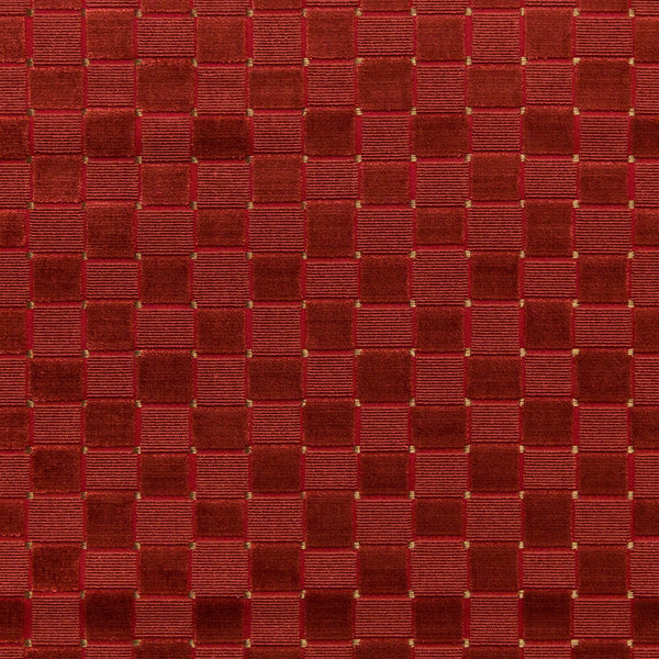 Levens Velvet - Ruby Red By Lee Jofa | Harlington Velvets |Modern Plaid / Check Upholstery Velvet