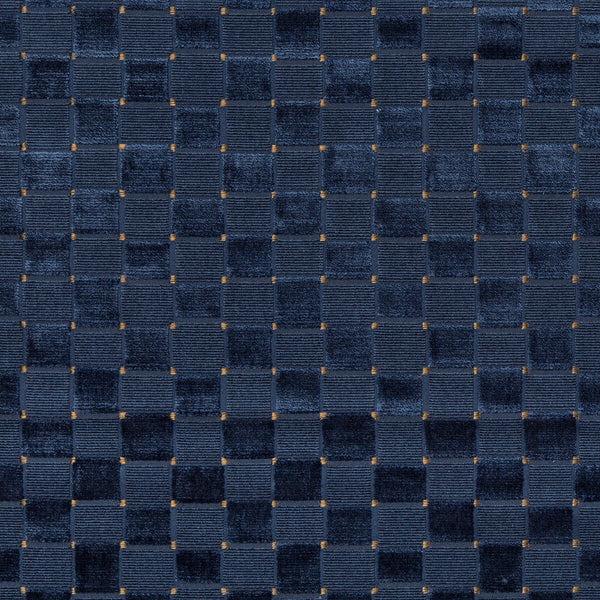 Levens Velvet - Navy Dark Blue By Lee Jofa | Harlington Velvets |Modern Plaid / Check Upholstery Velvet