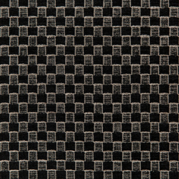 Allonby Weave - Jet Black By Lee Jofa | Linford Weaves |Plaid / Check Tone On Tone Upholstery Chenille