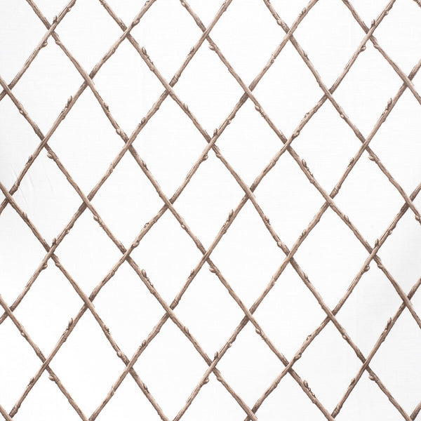 Bare Twig Trellis - Bro/Whi Brown By Lee Jofa | Paolo Moschino Fabrics | Lattice/Scrollwork Multipurpose Print