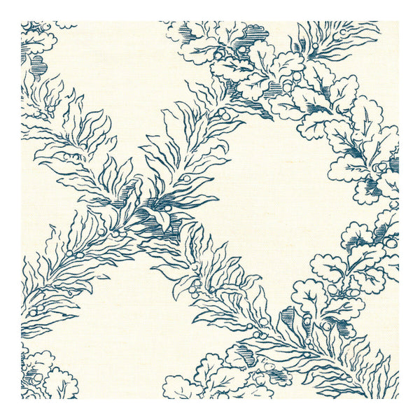 Leaf Trellis - Blue Blue By Lee Jofa | Paolo Moschino Fabrics |Botanical & Floral Lattice/Scrollwork Multipurpose Print