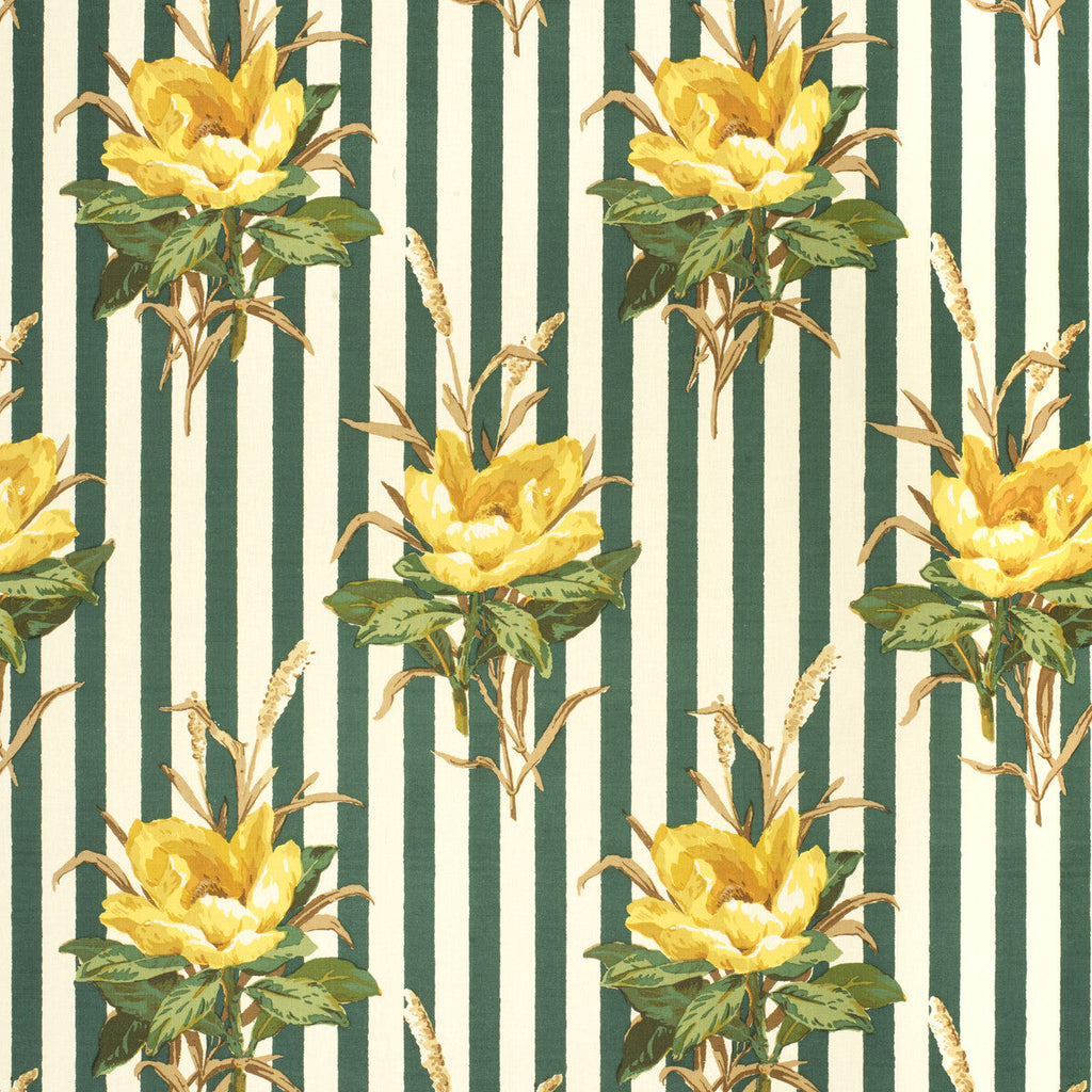 Samples and Purchasing available for Melba Flower Stripe - Yello Multi By Lee Jofa | Paolo Moschino Fabrics |Botanical & Floral  Multipurpose Print at Designer Wallcoverings and Fabrics