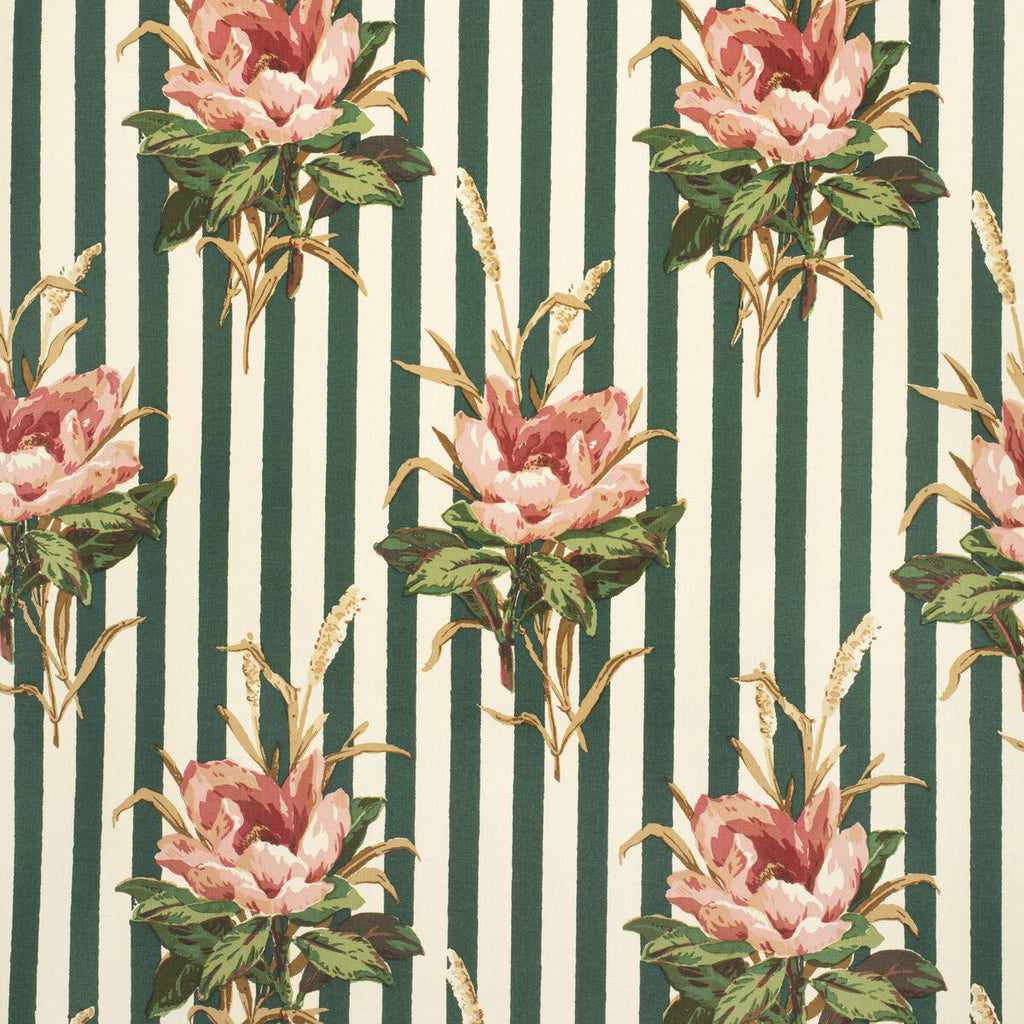 Samples and Purchasing available for Melba Flower Stripe - Pink Multi By Lee Jofa | Paolo Moschino Fabrics |Botanical & Floral  Multipurpose Print at Designer Wallcoverings and Fabrics