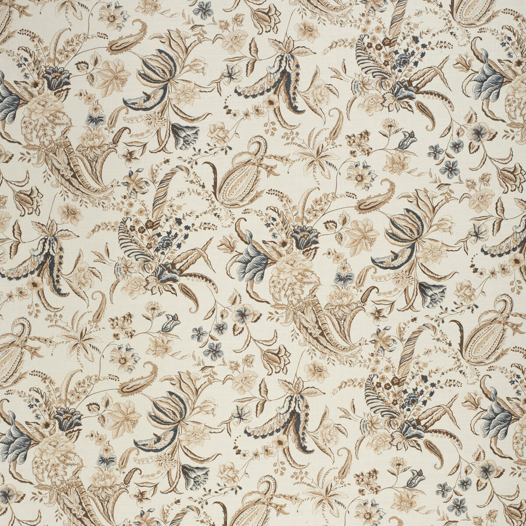 Samples and Purchasing available for Paisley Passion - Brow/Navy Multi By Lee Jofa | Paolo Moschino Fabrics |Botanical & Floral  Multipurpose Print at Designer Wallcoverings and Fabrics