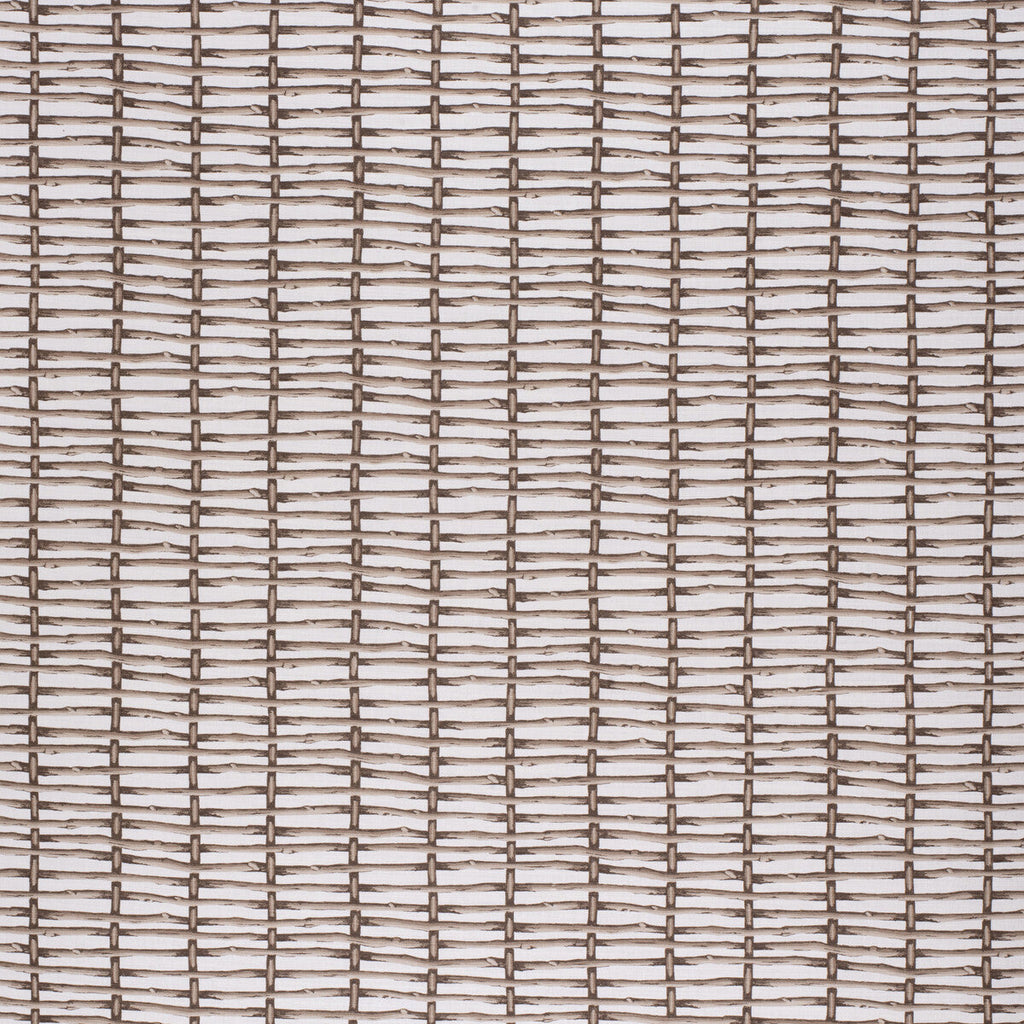 Samples and Purchasing available for Twig Fence - Brown/White Brown By Lee Jofa | Paolo Moschino Fabrics | Lattice/Scrollwork Multipurpose Print at Designer Wallcoverings and Fabrics