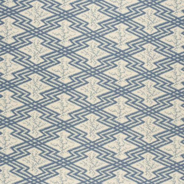 Via Krupp - Blue/Ecru Blue By Lee Jofa | Paolo Moschino Fabrics |Global Geometric Multipurpose Print