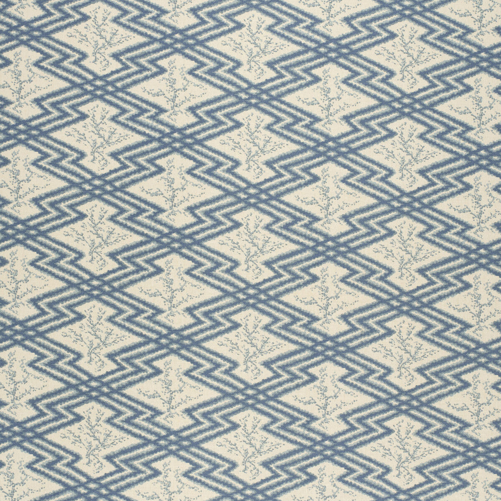 Samples and Purchasing available for Via Krupp - Blue/Ecru Blue By Lee Jofa | Paolo Moschino Fabrics |Global Geometric Multipurpose Print at Designer Wallcoverings and Fabrics