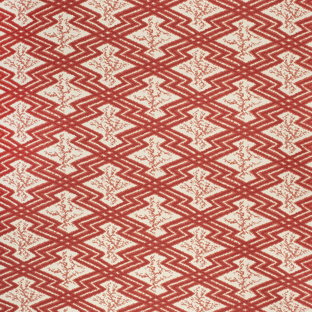 Samples and Purchasing available for Via Krupp - Red/Ecru Red By Lee Jofa | Paolo Moschino Fabrics |Global Geometric Multipurpose Print at Designer Wallcoverings and Fabrics