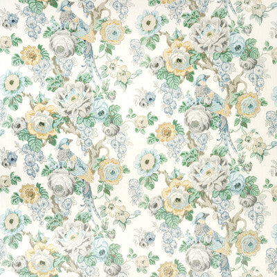 Avondale Print - Slate/Aqua Multi By Lee Jofa | Avondale |Botanical & Floral  Multipurpose Print