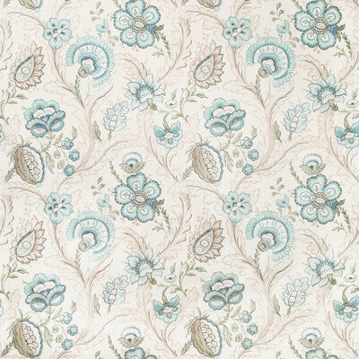 Samples and Purchasing available for Wimberly Print - Aqua/Sage Multi By Lee Jofa | Avondale |Botanical & Floral  Multipurpose Print at Designer Wallcoverings and Fabrics
