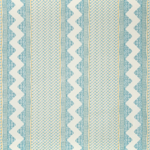 Whitaker Print - Ocean/Gold Turquoise By Lee Jofa | Avondale |Global Stripes Multipurpose Print