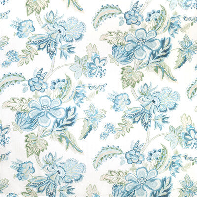 Augustine Print - Aqua Turquoise By Lee Jofa | Avondale |Botanical & Floral  Multipurpose Print