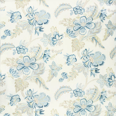 Augustine Print - Lake Blue By Lee Jofa | Avondale |Botanical & Floral  Multipurpose Print