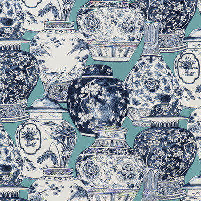 Pandan Print - Aqua/Blue Multi By Lee Jofa | Mindoro |Chinoiserie Novelty Multipurpose Print