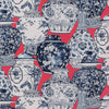 Samples and Purchasing available for Pandan Print - Chili/Blue Multi By Lee Jofa | Mindoro |Chinoiserie Novelty Multipurpose Print at Designer Wallcoverings and Fabrics