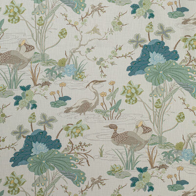 Luzon Print - Jade Multi By Lee Jofa | Mindoro |Botanical & Floral Animal/Insects Multipurpose Print