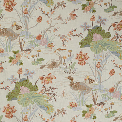 Samples and Purchasing available for Luzon Print - Apricot Multi By Lee Jofa | Mindoro |Botanical & Floral Animal/Insects Multipurpose Print at Designer Wallcoverings and Fabrics