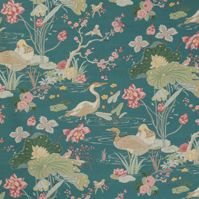 Luzon Print - Lagoon Multi By Lee Jofa | Mindoro |Botanical & Floral Animal/Insects Multipurpose Print