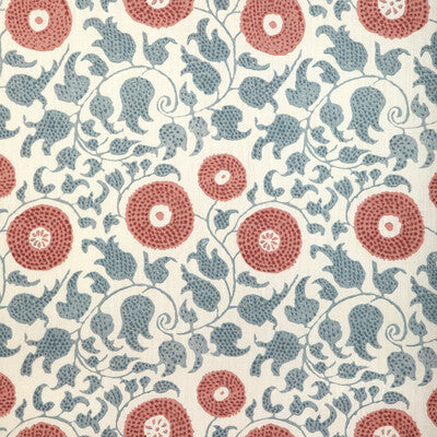Eldora Print - Sky/Brick Blue By Lee Jofa | Clare Prints |Botanical & Floral Global Multipurpose Print