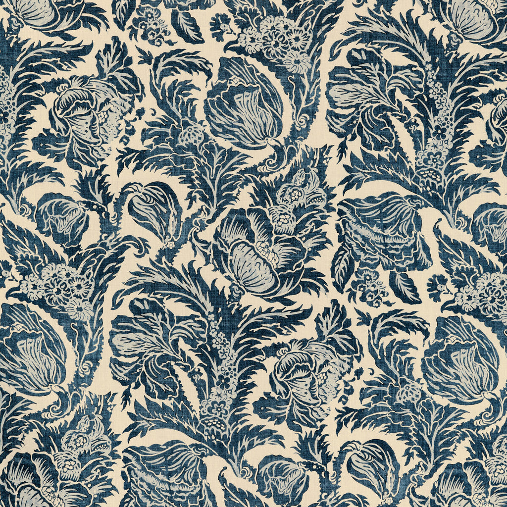 Samples and Purchasing available for Marion Print - Indigo Blue By Lee Jofa | Breckenridge |Botanical & Floral  Multipurpose Print at Designer Wallcoverings and Fabrics