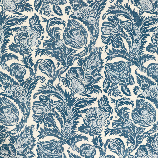 Marion Print - Denim Blue By Lee Jofa | Breckenridge |Botanical & Floral  Multipurpose Print