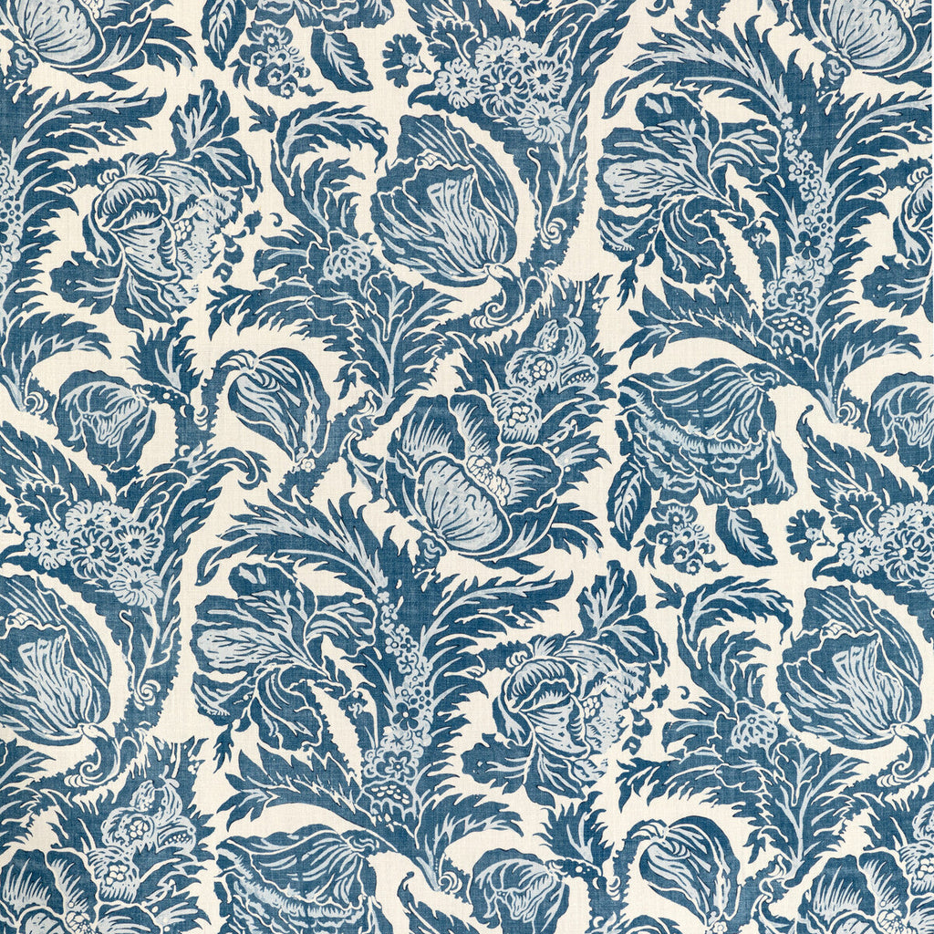 Samples and Purchasing available for Marion Print - Denim Blue By Lee Jofa | Breckenridge |Botanical & Floral  Multipurpose Print at Designer Wallcoverings and Fabrics