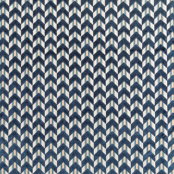 Bailey Velvet - Navy Dark Blue By Lee Jofa | Breckenridge | Geometric Upholstery Velvet