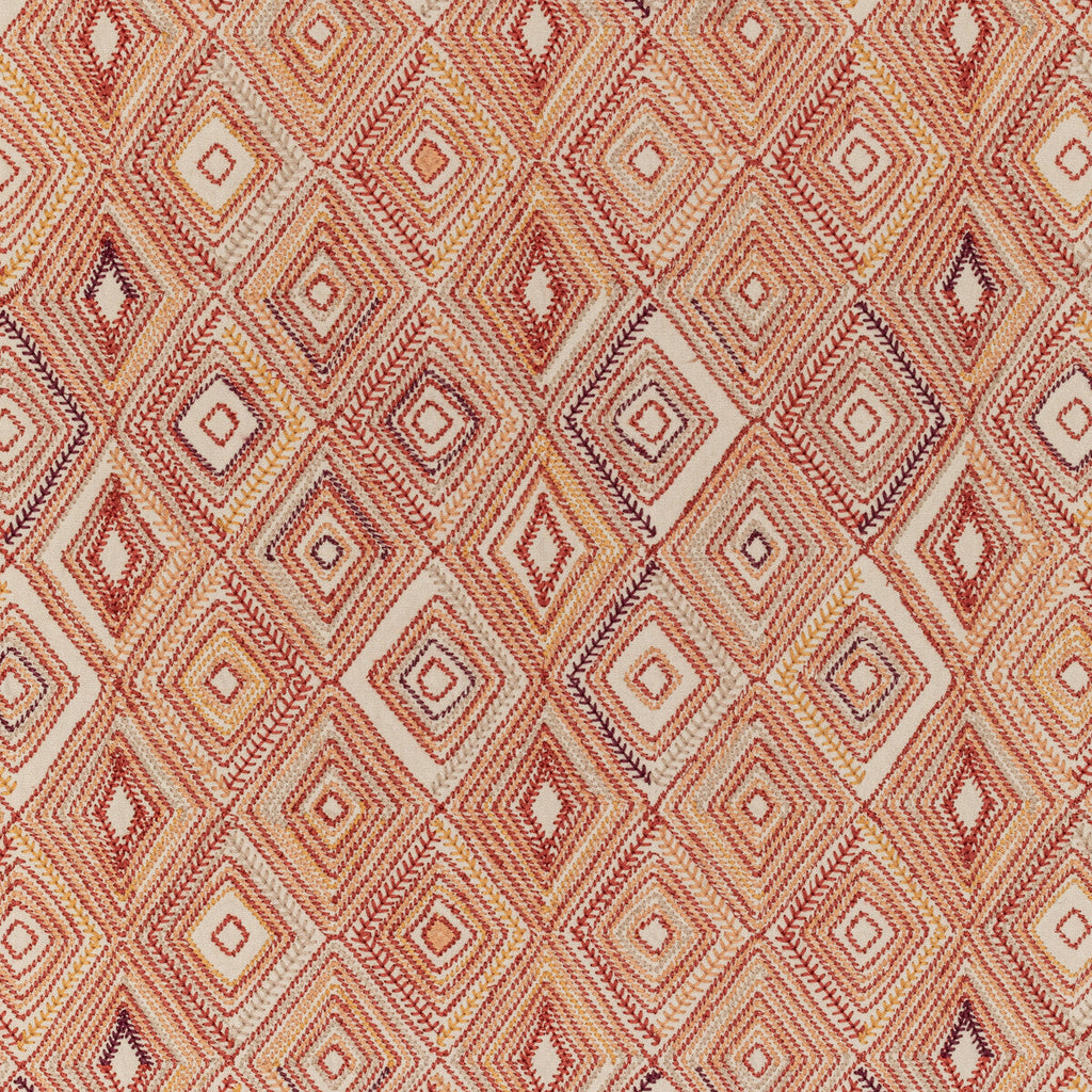 Samples and Purchasing available for Bowen Embroidery - Paprika Rust By Lee Jofa | Breckenridge | Global Multipurpose Embroidery at Designer Wallcoverings and Fabrics