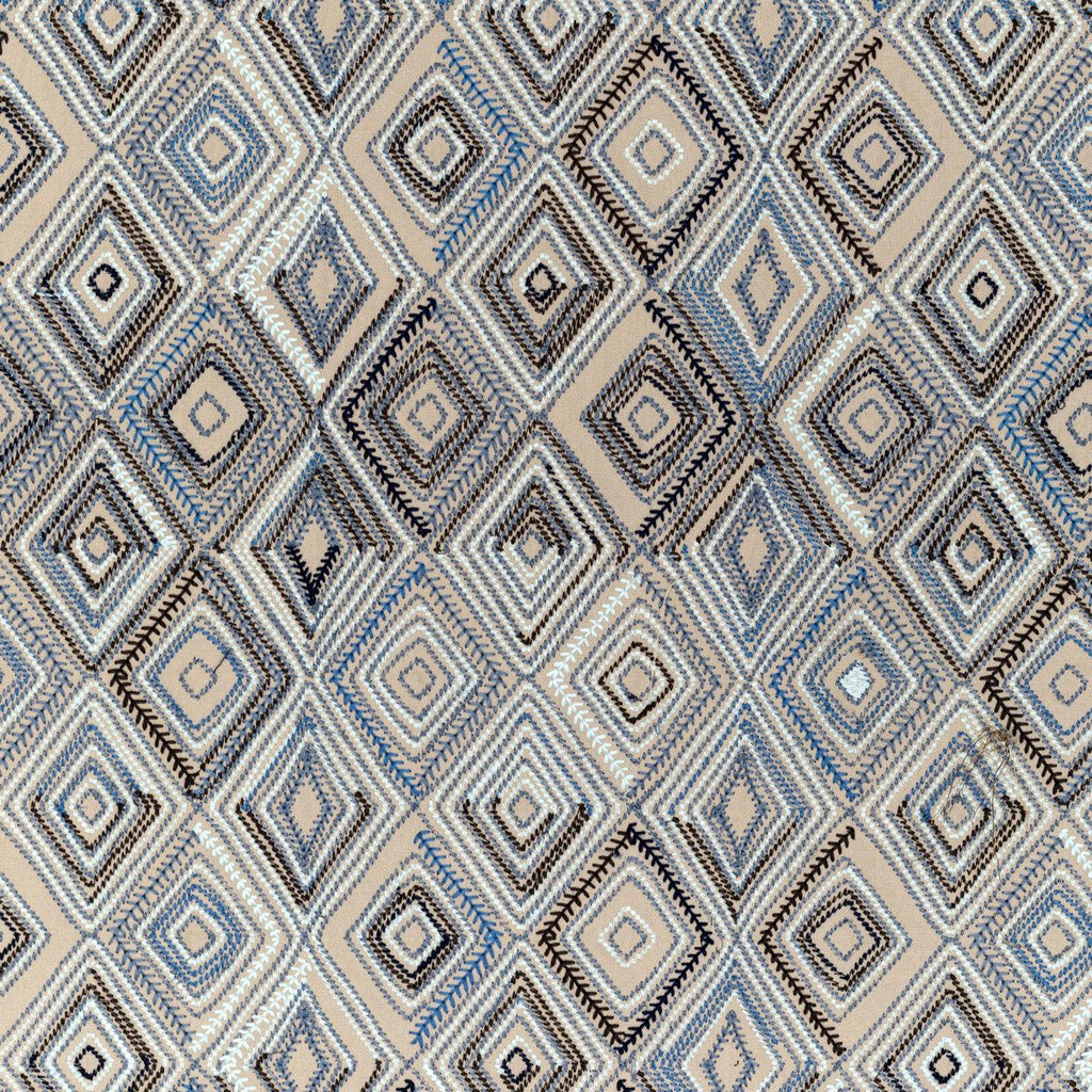 Samples and Purchasing available for Bowen Embroidery - Denim Blue By Lee Jofa | Breckenridge | Global Multipurpose Embroidery at Designer Wallcoverings and Fabrics
